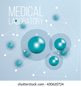 Biochemistry infographic design for science. Vector illustration of medical laboratories structure of cell.