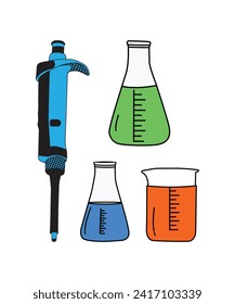 Biochemistry science erlenmeyer flask vector illustration design