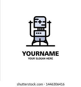 Biochip, Bot, Future, Machine, Medical Business Logo Template. Flat Color
