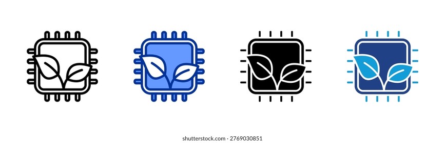 Biochip web icon with multiple styles
