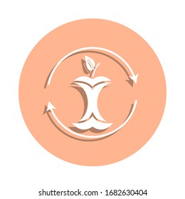 Biodegradable, apple badge icon. Simple glyph, flat vector of ecology icons for ui and ux, website or mobile application
