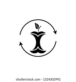 Biodegradable, apple icon. Element of ecology isolated icon. Premium quality graphic design icon. Signs and symbols collection icon for websites, web design