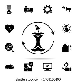 Biodegradable, apple icon. Universal set of ecology for website design and development, app development