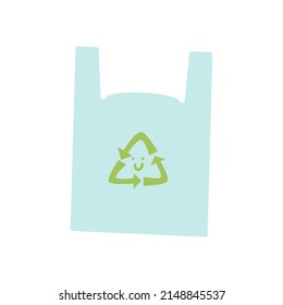 Bolsa biodegradable. Día Internacional de la Madre Tierra. Problemas ambientales y protección ambiental. Ilustración vectorial dibujada a mano.