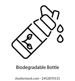 Symbol für biologisch abbaubare Flaschenlinie 