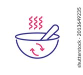 Biodegradable bowl vector 2 colours line icon style illustration. EPS 10 file 