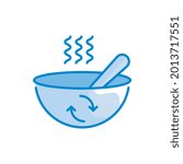 Biodegradable bowl vector blue colours icon style illustration. EPS 10 file 