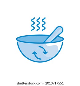 Ilustración del estilo de icono del vector del intestino biodegradable azul. archivo EPS 10 