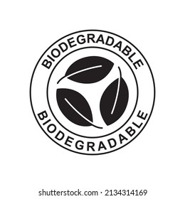 Biodegradable cleansing label icon in black flat glyph, filled style isolated on white background