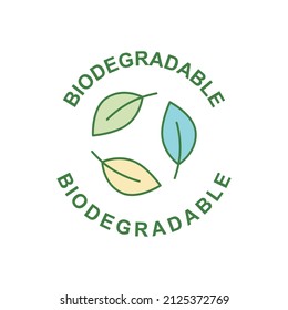 Biodegradable cleansing label icon in color icon, isolated on white background 