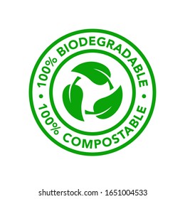 Biodegradable and compostable icon product vector image