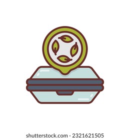 Biologisch abbaubares Containersymbol in Vektorgrafik. Illustration