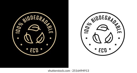 Sello de oro biodegradable, Eco - Vector para el etiquetado de botellas o contenedores.