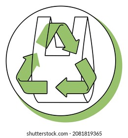 Biodegradable emblem in thin line - packet turns to plant branch - eco friendly compostable material production - environment protection pictogram