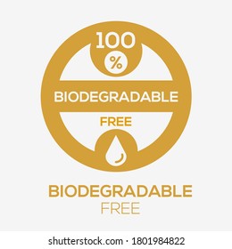 Signo de etiqueta (libre biodegradable), ilustración vectorial.