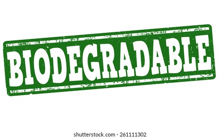 Biodegradable grunge rubber stamp on white background, vector illustration