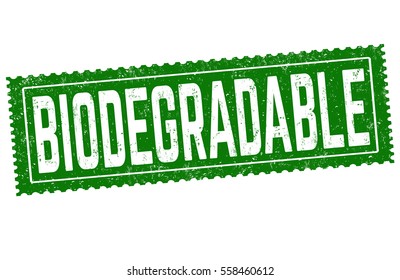 Biodegradable grunge rubber stamp on white background, vector illustration