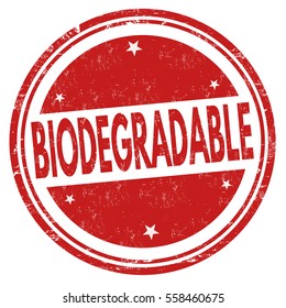 Biodegradable grunge rubber stamp on white background, vector illustration