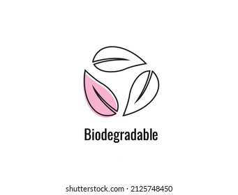 biologisch abbaubares Symbol, Logo, Vektorgrafik
