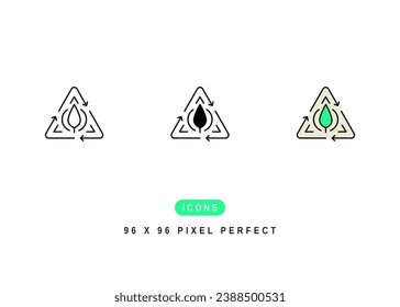 Biodegradable Icon. Recycle Leaf Stamp Symbol Stock Illustration. Vector Line Icons For UI Web Design And Presentation