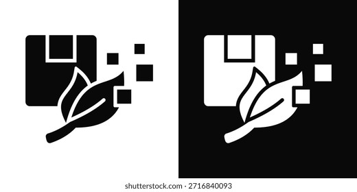 Biologisch abbaubares Symbol, weißer und schwarzer Hintergrundstil