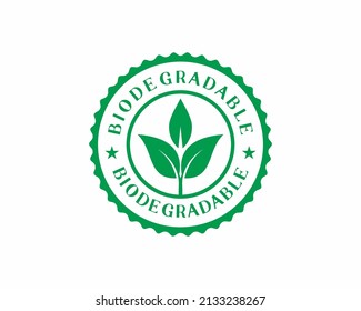 Biodegradable label sticker badge Vector