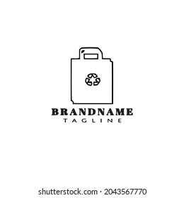 biologisch abbaubare Logo-Cartoon-Symbol süße Vorlage schwarz moderne einzelne Vektorgrafik