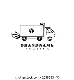 logotipo biodegradable diseño de icono de dibujos animados negro plano ilustración de vector aislado