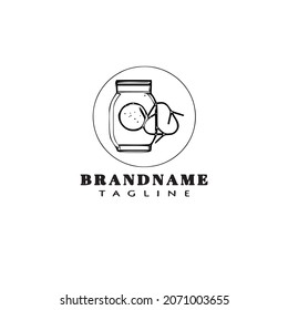 logotipo biodegradable caricatura plantilla de diseño de icono negro lindo ilustración de vector moderno