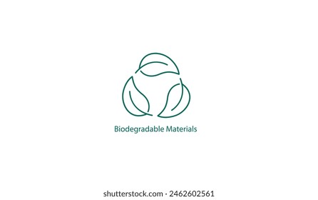 Material biodegradable y Productos ecológicos icono de Vector