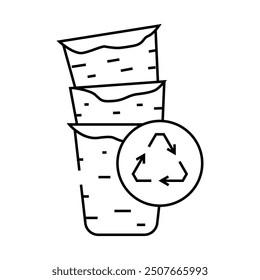 biodegradable materials environmental line icon vector. biodegradable materials environmental sign. isolated contour symbol black illustration