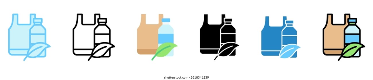 Biodegradable  multi style, mini illustration icon. use for modern concept, print, UI, UX kit, web and app development. Vector EPS 10, related to business, green industry, eco friendly and economy .