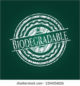 Biodegradable on blackboard