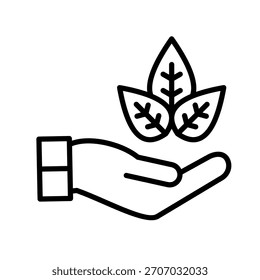 Icono de contorno biodegradable Ilustración vectorial