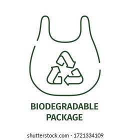 Biodegradable packages icon on a white background. Stock vector illustration.