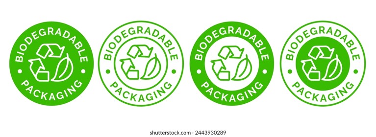 Biodegradable packaging icon. Biodegradable logo. Vector Illustration.	