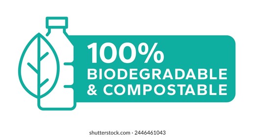 Biodegradable packaging icon. Biodegradable logo. Vector Illustration.	