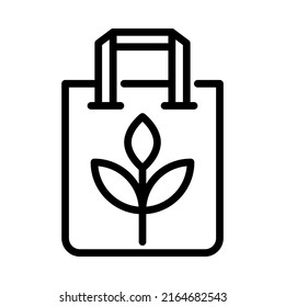 Biodegradable Packaging Icon. Outline Style. Vector. Isolate On White Background.