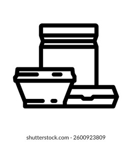 biodegradable packaging sustainability line icon vector. biodegradable packaging sustainability sign. isolated contour symbol black illustration
