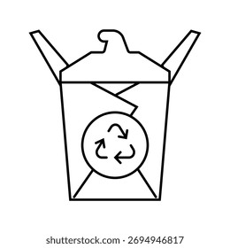 biologisch abbaubare Verpackung Nachhaltigkeit Linie Ikone Vektor. Nachhaltigkeitszeichen für biologisch abbaubare Verpackungen. isoliertes Kontursymbol, schwarze Illustration