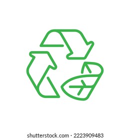 Biodegradable packaging vector icon badge logo