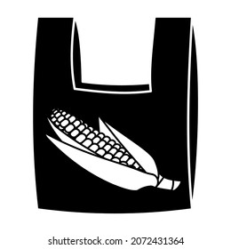 Biodegradable plastic bag made of corn starch. Sustainable packaging. Bio bag made of corn. Biodegradable and compostable product. Plastic free. Zero waste.