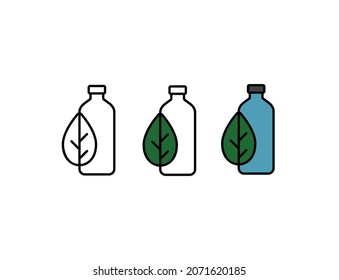 Biodegradable plastic bottle simple  icon vector illustration