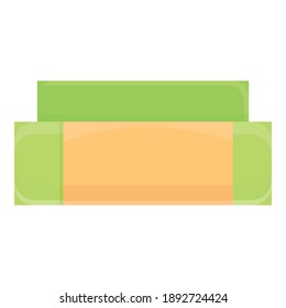 Icono de caja de plástico biodegradable. Caricatura del icono del vector de caja de plástico biodegradable para el diseño web aislado en fondo blanco