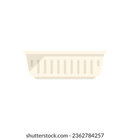Biodegradable plastic box icon flat vector. Water compost. Bag energy isolated