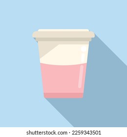 Biodegradable plastic coffee cup icon flat vector. Eco recycle. Ecology waste