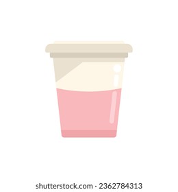 Vector plano del icono de la taza de café de plástico biodegradable. Reciclaje ecológico. Residuos ecológicos aislados