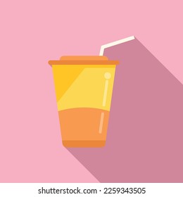 Biodegradable plastic cup icon flat vector. Water container. Ocean ecology
