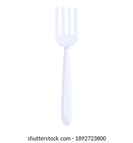 Biodegradable Plastic Fork Icon. Cartoon Of Biodegradable Plastic Fork Vector Icon For Web Design Isolated On White Background