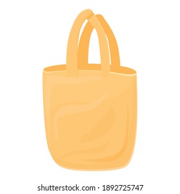 Icono de la bolsa de plástico biodegradable. Caricatura del ícono vectorial de la bolsa de plástico biodegradable para diseño web aislado en fondo blanco